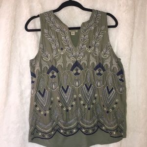 Luck Brand Embroidered Tank